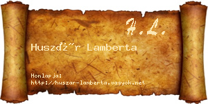 Huszár Lamberta névjegykártya
